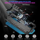 For Samsung Galaxy A12 Camouflage Armor Shockproof TPU + PC Magnetic Protective Case with Holder(Baby Blue)