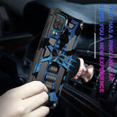 For Samsung Galaxy A12 Camouflage Armor Shockproof TPU + PC Magnetic Protective Case with Holder(Dark Blue)