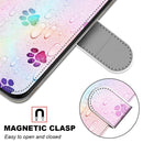 For Samsung Galaxy A52 5G / 4G Coloured Drawing Cross Texture Horizontal Flip PU Leather Case with Holder & Card Slots & Wallet & Lanyard(Footprint Water Drops)