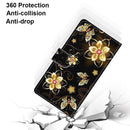 For Samsung Galaxy A52 5G / 4G Coloured Drawing Cross Texture Horizontal Flip PU Leather Case with Holder & Card Slots & Wallet & Lanyard(Gold Diamond Butterfly)