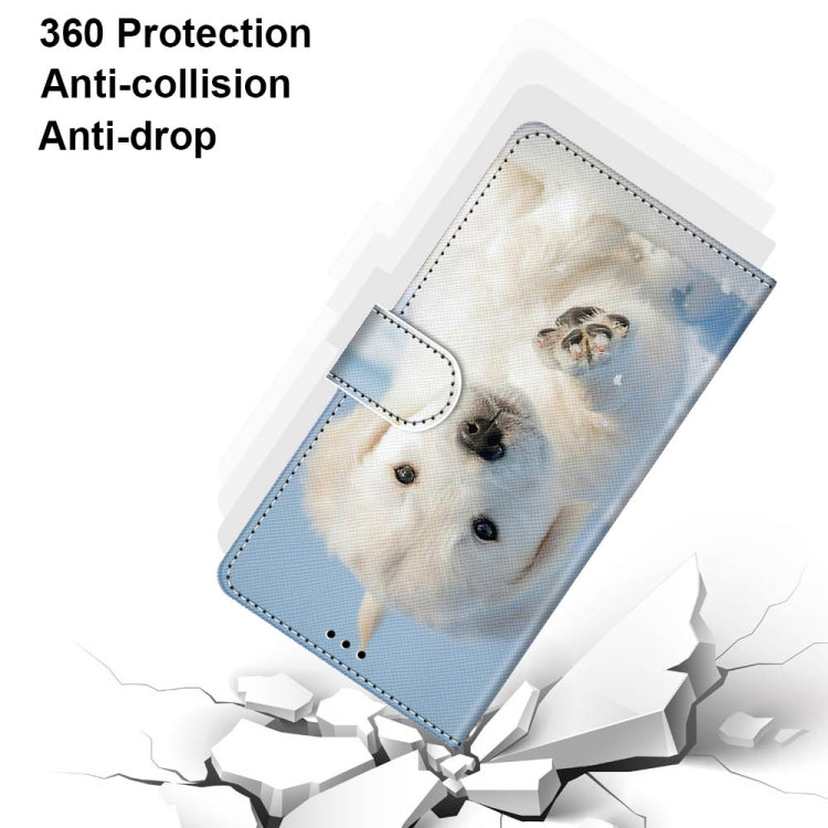 For Samsung Galaxy A52 5G / 4G Coloured Drawing Cross Texture Horizontal Flip PU Leather Case with Holder & Card Slots & Wallet & Lanyard(Snow Puppy)
