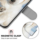 For Samsung Galaxy A52 5G / 4G Coloured Drawing Cross Texture Horizontal Flip PU Leather Case with Holder & Card Slots & Wallet & Lanyard(Snow Puppy)