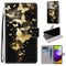 For Samsung Galaxy A52 5G / 4G Coloured Drawing Cross Texture Horizontal Flip PU Leather Case with Holder & Card Slots & Wallet & Lanyard(Golden Butterfly Group)