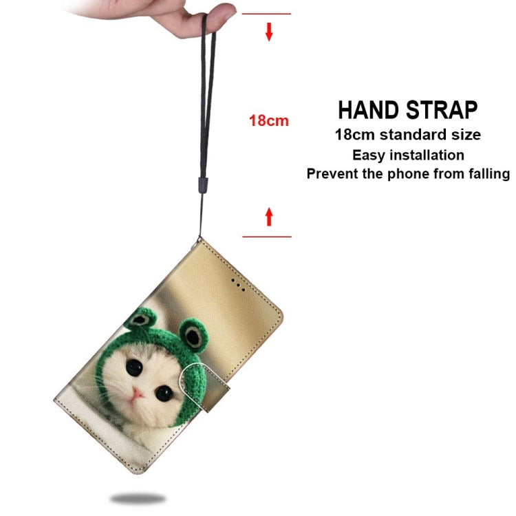 For Samsung Galaxy A52 5G / 4G Coloured Drawing Cross Texture Horizontal Flip PU Leather Case with Holder & Card Slots & Wallet & Lanyard(Frog Kitten)