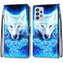 For Samsung Galaxy A52 5G / 4G Coloured Drawing Cross Texture Horizontal Flip PU Leather Case with Holder & Card Slots & Wallet & Lanyard(Dick Rose Wolf)