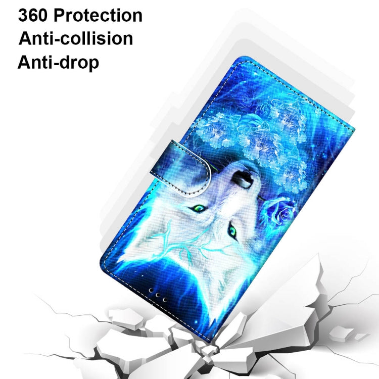 For Samsung Galaxy A52 5G / 4G Coloured Drawing Cross Texture Horizontal Flip PU Leather Case with Holder & Card Slots & Wallet & Lanyard(Dick Rose Wolf)