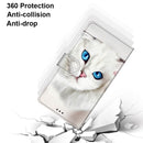 For Samsung Galaxy A52 5G / 4G Coloured Drawing Cross Texture Horizontal Flip PU Leather Case with Holder & Card Slots & Wallet & Lanyard(White Kitten)