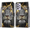 For Samsung Galaxy A52 5G / 4G Coloured Drawing Cross Texture Horizontal Flip PU Leather Case with Holder & Card Slots & Wallet & Lanyard(Fission Lion)