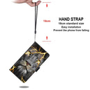 For Samsung Galaxy A52 5G / 4G Coloured Drawing Cross Texture Horizontal Flip PU Leather Case with Holder & Card Slots & Wallet & Lanyard(Fission Lion)
