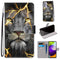 For Samsung Galaxy A52 5G / 4G Coloured Drawing Cross Texture Horizontal Flip PU Leather Case with Holder & Card Slots & Wallet & Lanyard(Fission Lion)