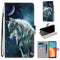 For Alcatel 1S 2021 / 3L 2021 Coloured Drawing Cross Texture Horizontal Flip PU Leather Case with Holder & Card Slots & Wallet & Lanyard(Pensive Wolf)
