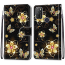 For Alcatel 1S 2021 / 3L 2021 Coloured Drawing Cross Texture Horizontal Flip PU Leather Case with Holder & Card Slots & Wallet & Lanyard(Gold Diamond Butterfly)