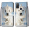 For Alcatel 1S 2021 / 3L 2021 Coloured Drawing Cross Texture Horizontal Flip PU Leather Case with Holder & Card Slots & Wallet & Lanyard(Snow Puppy)