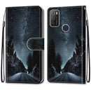 For Alcatel 1S 2021 / 3L 2021 Coloured Drawing Cross Texture Horizontal Flip PU Leather Case with Holder & Card Slots & Wallet & Lanyard(Mountain Road Starry Sky)