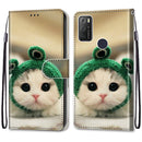 For Alcatel 1S 2021 / 3L 2021 Coloured Drawing Cross Texture Horizontal Flip PU Leather Case with Holder & Card Slots & Wallet & Lanyard(Frog Kitten)