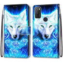 For Alcatel 1S 2021 / 3L 2021 Coloured Drawing Cross Texture Horizontal Flip PU Leather Case with Holder & Card Slots & Wallet & Lanyard(Dick Rose Wolf)