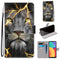 For Alcatel 1S 2021 / 3L 2021 Coloured Drawing Cross Texture Horizontal Flip PU Leather Case with Holder & Card Slots & Wallet & Lanyard(Fission Lion)