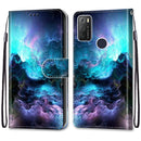 For Alcatel 1S 2021 / 3L 2021 Coloured Drawing Cross Texture Horizontal Flip PU Leather Case with Holder & Card Slots & Wallet & Lanyard(Colorful Clouds)