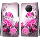 For Xiaomi Redmi Note 9T / Note 9 5G Coloured Drawing Cross Texture Horizontal Flip PU Leather Case with Holder & Card Slots & Wallet & Lanyard(Wild Rose)