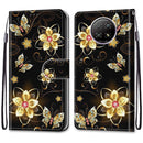 For Xiaomi Redmi Note 9T / Note 9 5G Coloured Drawing Cross Texture Horizontal Flip PU Leather Case with Holder & Card Slots & Wallet & Lanyard(Gold Diamond Butterfly)