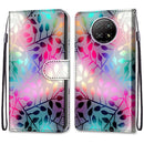 For Xiaomi Redmi Note 9T / Note 9 5G Coloured Drawing Cross Texture Horizontal Flip PU Leather Case with Holder & Card Slots & Wallet & Lanyard(Translucent Glass)