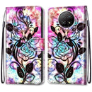 For Xiaomi Redmi Note 9T / Note 9 5G Coloured Drawing Cross Texture Horizontal Flip PU Leather Case with Holder & Card Slots & Wallet & Lanyard(Color Bottom Hollow Flower)