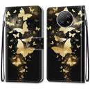 For Xiaomi Redmi Note 9T / Note 9 5G Coloured Drawing Cross Texture Horizontal Flip PU Leather Case with Holder & Card Slots & Wallet & Lanyard(Golden Butterfly Group)