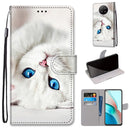 For Xiaomi Redmi Note 9T / Note 9 5G Coloured Drawing Cross Texture Horizontal Flip PU Leather Case with Holder & Card Slots & Wallet & Lanyard(White Kitten)