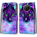 For Xiaomi Redmi Note 9T / Note 9 5G Coloured Drawing Cross Texture Horizontal Flip PU Leather Case with Holder & Card Slots & Wallet & Lanyard(Tiger Drinking Water)