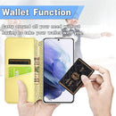 For Samsung Galaxy S21 5G Blooming Mandala Embossed Pattern Magnetic Horizontal Flip Leather Case with Holder & Card Slots & Wallet(Yellow)