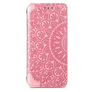 For Samsung Galaxy S21 5G Blooming Mandala Embossed Pattern Magnetic Horizontal Flip Leather Case with Holder & Card Slots & Wallet(Pink)