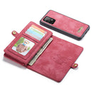 For Samsung Galaxy A52 5G / 4G CaseMe Detachable Multifunctional Horizontal Flip Leather Case, with Card Slot & Holder & Zipper Wallet & Photo Frame(Red)