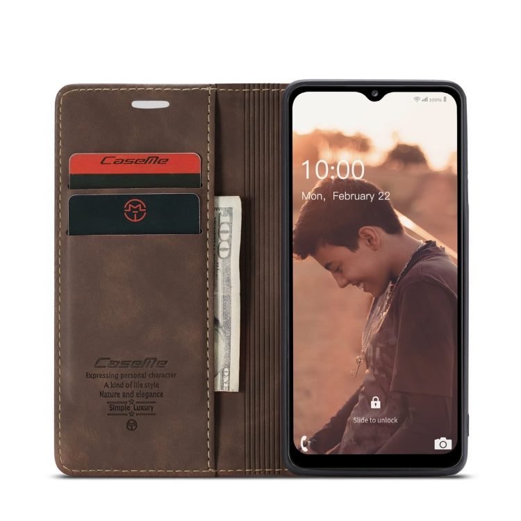 For Samsung Galaxy A32 5G CaseMe 013 Multifunctional Horizontal Flip Leather Case with Holder & Card Slot & Wallet(Coffee)