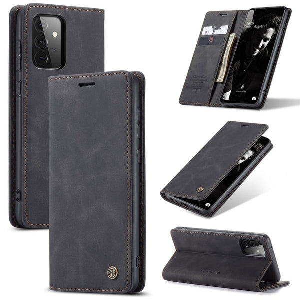 For Samsung Galaxy A72 5G / 4G CaseMe 013 Multifunctional Horizontal Flip Leather Case with Holder & Card Slot & Wallet(Black)