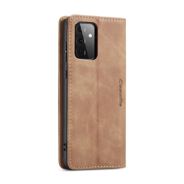 For Samsung Galaxy A72 5G / 4G CaseMe 013 Multifunctional Horizontal Flip Leather Case with Holder & Card Slot & Wallet(Brown)