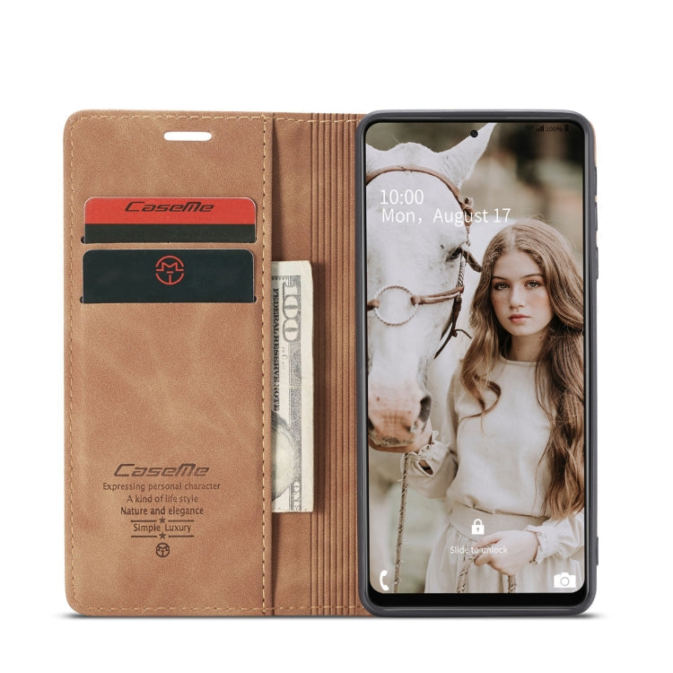 For Samsung Galaxy A72 5G / 4G CaseMe 013 Multifunctional Horizontal Flip Leather Case with Holder & Card Slot & Wallet(Brown)