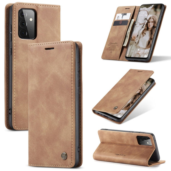 For Samsung Galaxy A72 5G / 4G CaseMe 013 Multifunctional Horizontal Flip Leather Case with Holder & Card Slot & Wallet(Brown)