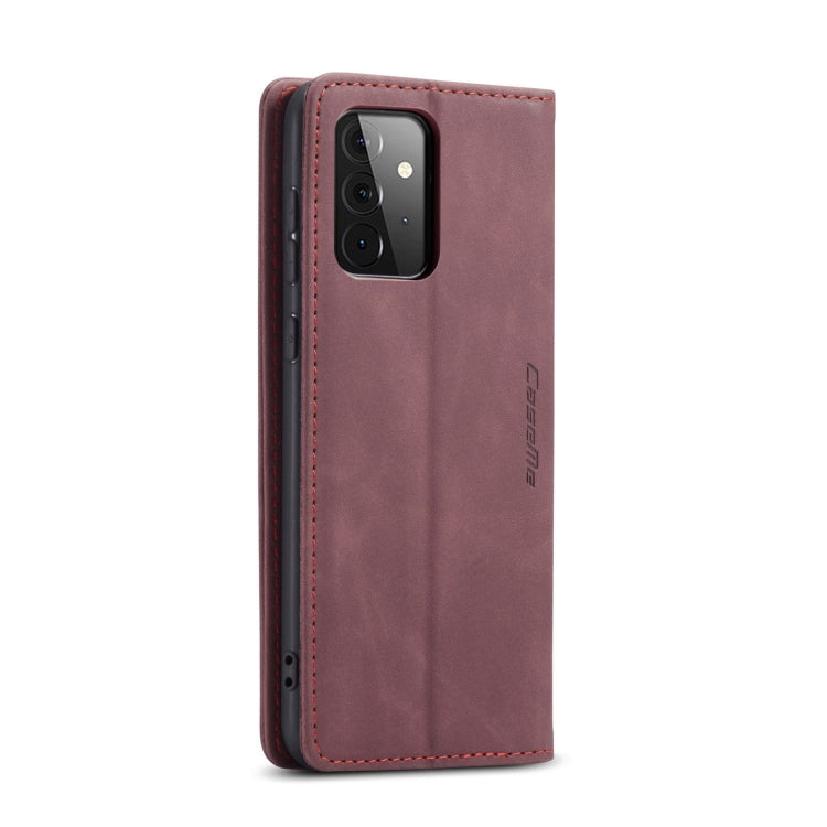 For Samsung Galaxy A72 5G / 4G CaseMe 013 Multifunctional Horizontal Flip Leather Case with Holder & Card Slot & Wallet(Wine Red)