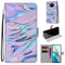 For Xiaomi Redmi Note 9 5G / Note 9T Coloured Drawing Cross Texture Horizontal Flip PU Leather Case with Holder & Card Slots & Wallet & Lanyard(Fluorescent Water Texture)