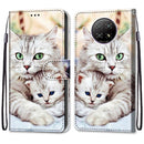 For Xiaomi Redmi Note 9 5G / Note 9T Coloured Drawing Cross Texture Horizontal Flip PU Leather Case with Holder & Card Slots & Wallet & Lanyard(Big Cat Holding Kitten)