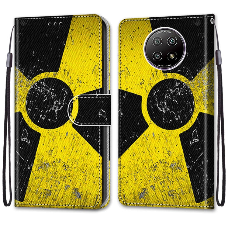 For Xiaomi Redmi Note 9 5G / Note 9T Coloured Drawing Cross Texture Horizontal Flip PU Leather Case with Holder & Card Slots & Wallet & Lanyard(Yellow Black Logo)