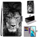 For Xiaomi Redmi Note 9 5G / Note 9T Coloured Drawing Cross Texture Horizontal Flip PU Leather Case with Holder & Card Slots & Wallet & Lanyard(Black White Lion Head)
