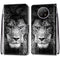 For Xiaomi Redmi Note 9 5G / Note 9T Coloured Drawing Cross Texture Horizontal Flip PU Leather Case with Holder & Card Slots & Wallet & Lanyard(Black White Lion Head)