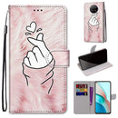For Xiaomi Redmi Note 9 5G / Note 9T Coloured Drawing Cross Texture Horizontal Flip PU Leather Case with Holder & Card Slots & Wallet & Lanyard(Pink Hands Heart)