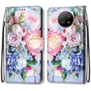 For Xiaomi Redmi Note 9 5G / Note 9T Coloured Drawing Cross Texture Horizontal Flip PU Leather Case with Holder & Card Slots & Wallet & Lanyard(Light Pink Bouquet)
