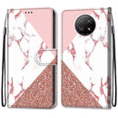 For Xiaomi Redmi Note 9 5G / Note 9T Coloured Drawing Cross Texture Horizontal Flip PU Leather Case with Holder & Card Slots & Wallet & Lanyard(Pink Stone Texture)