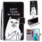 For Xiaomi Redmi Note 9 5G / Note 9T Coloured Drawing Cross Texture Horizontal Flip PU Leather Case with Holder & Card Slots & Wallet & Lanyard(Middle Finger White Cat)