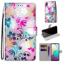 For Samsung Galaxy A02 / M02 Coloured Drawing Cross Texture Horizontal Flip PU Leather Case with Holder & Card Slots & Wallet & Lanyard(Gradient Colorful Flower)