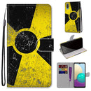 For Samsung Galaxy A02 / M02 Coloured Drawing Cross Texture Horizontal Flip PU Leather Case with Holder & Card Slots & Wallet & Lanyard(Yellow Black Logo)