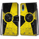 For Samsung Galaxy A02 / M02 Coloured Drawing Cross Texture Horizontal Flip PU Leather Case with Holder & Card Slots & Wallet & Lanyard(Yellow Black Logo)